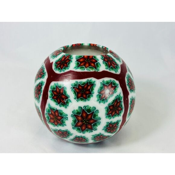 Vtg Illuminating Candle Co Glow Stained Glass Look Poinsettia Psychedelic - Picture 1 of 4